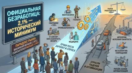 Безработица в России обновила исторический минимум — 2,1%. Кому сейчас легко найти работу, а кому нет