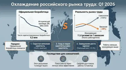 Парадокс российского рынка труда: работы становится меньше, а безработица — рекордно низкая