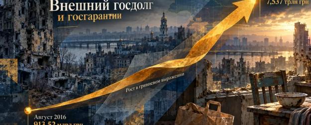 Внешний госдолг Украины в гривнах вырос в 8,25 раза за десять лет