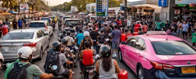 Паника на заправках Таиланда: страх дефицита топлива охватил курорты Азии