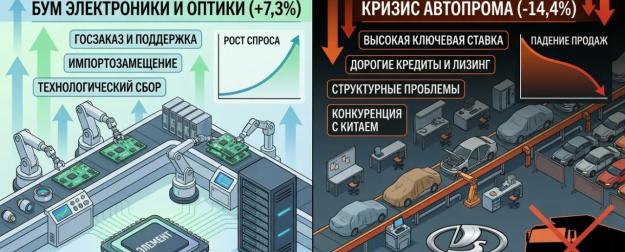 Разрыв экономики: почему в России одни заводы процветают, а другие останавливают конвейер