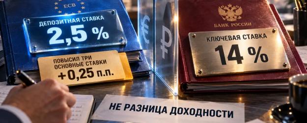 Почему ставки ЕЦБ и ЦБ РФ нельзя сравнивать как доходность вкладов