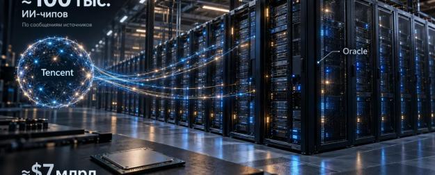 FT: Tencent договорилась арендовать у Oracle около 100 тысяч ИИ-чипов