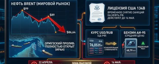 США сняли санкции с российской нефти до 16 мая. Как это повлияет на рубль и бензин