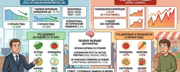 Огурцы дешевеют на 4%, а в чеке все равно больше: почему статистика живёт отдельно от реальной жизни