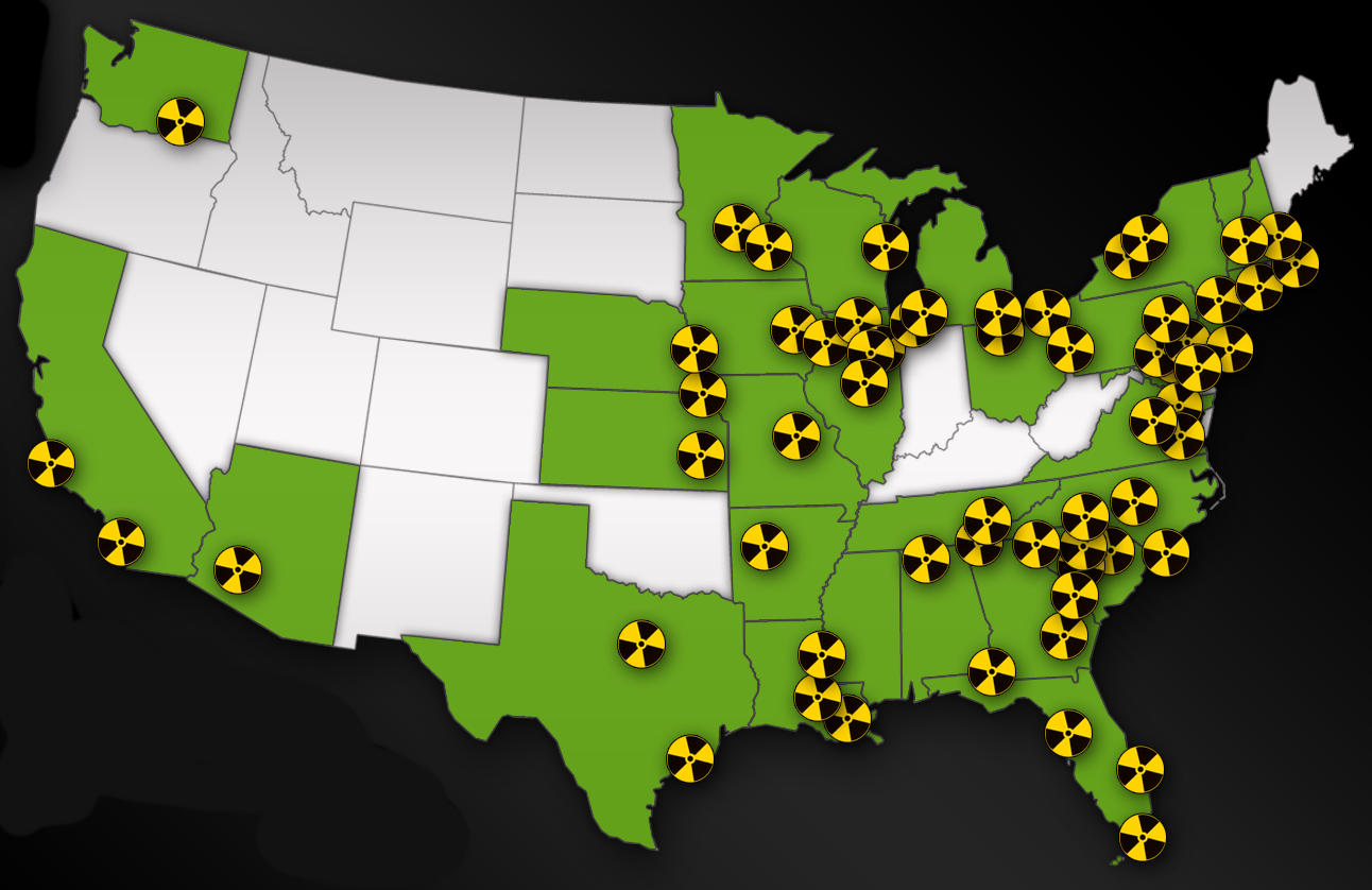Атомные электростанции сша карта