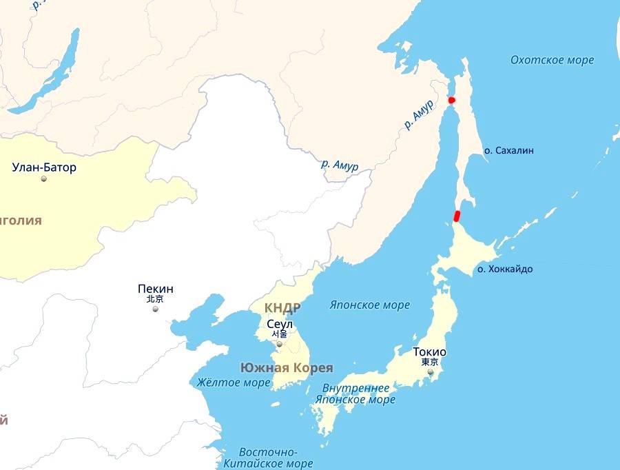 Японское море на карте