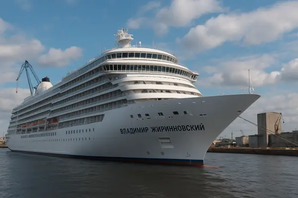 Первый в РФ мегалайнер «Жириновский» прибыл на финальную достройку в СПб Первый в РФ мегалайнер «Жириновский» прибыл на финальную достройку в СПб