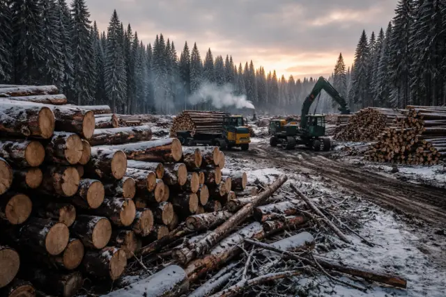Тайга на грани: лесная отрасль России рухнула до минимума за 10 лет