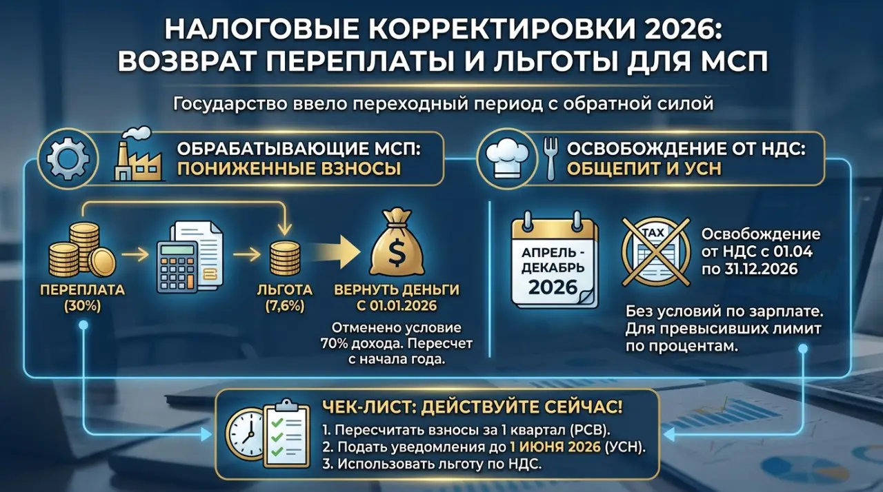 Как вернуть переплату по взносам и сэкономить на НДС: новые льготы для малого бизнеса с апреля
