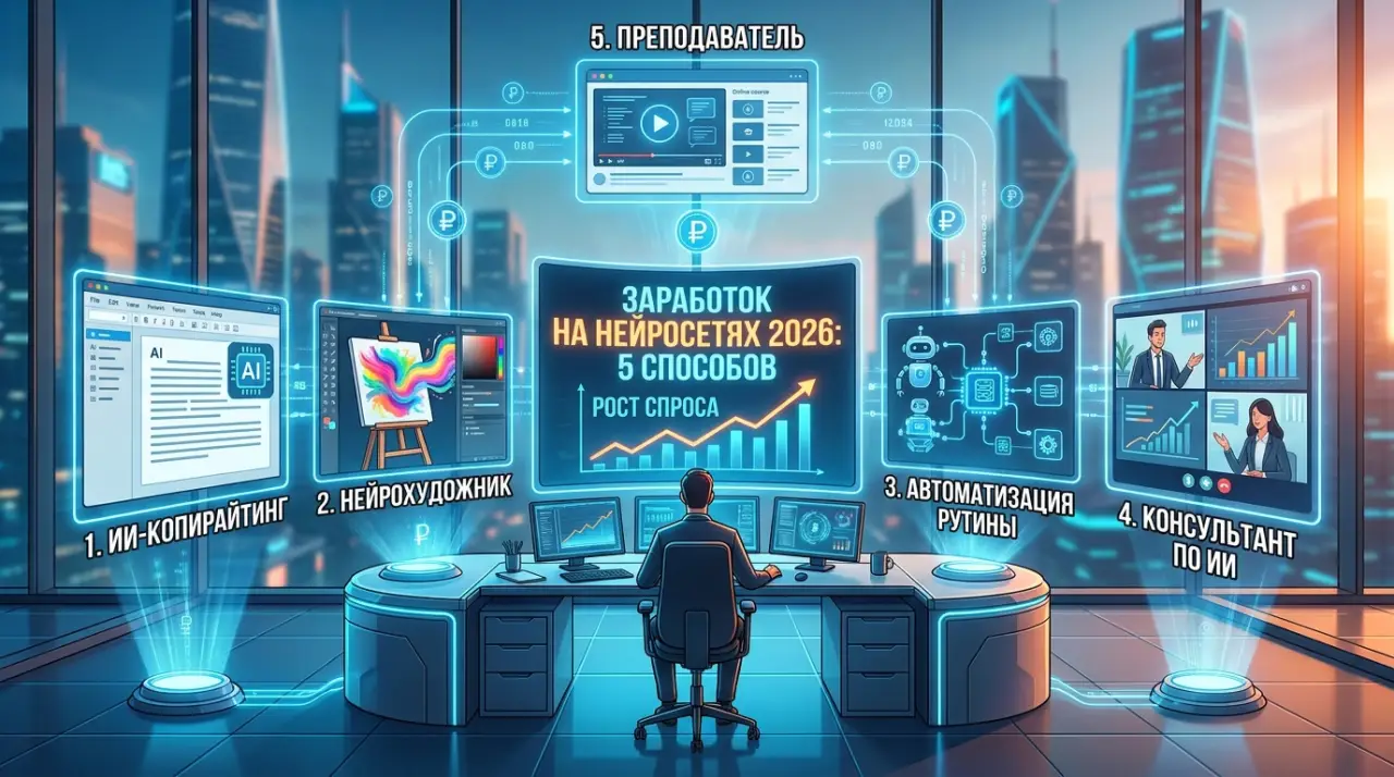 Как заработать на нейросетях без единой строчки кода: 5 способов и реальные расчёты