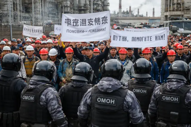 «Путин, помогите»: на Дальнем Востоке китайские рабочие устроили протест