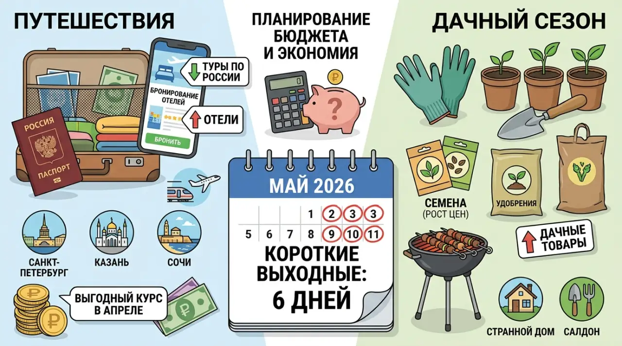 Шесть дней отдыха и высокая инфляция: как провести майские праздники без удара по бюджету