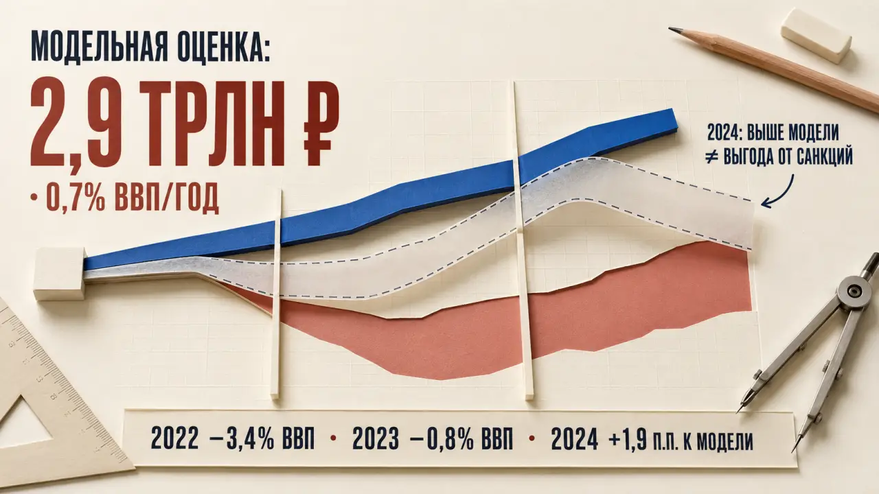Исследование оценило потери экономики России от санкций в 2,9 трлн руб.