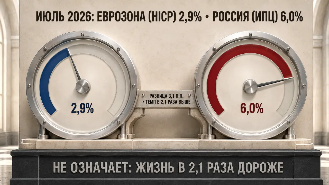 Инфляция в России и еврозоне: где цены растут быстрее