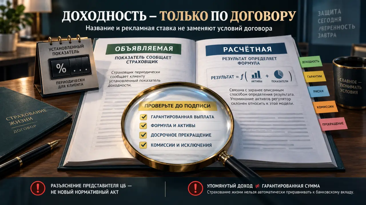 Как упоминание активов влияет на тип доходности в договоре