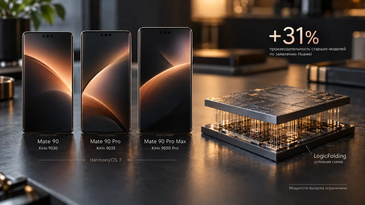 Huawei представила Mate 90 с чипами Kirin собственной разработки